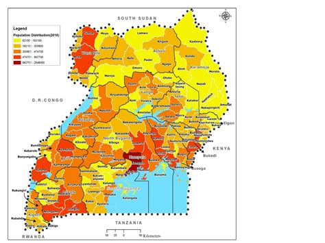 Uganda Population Density Map