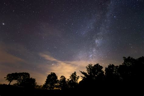 Free picture: milky way, stars, midnight, stars, night, clouds, trees