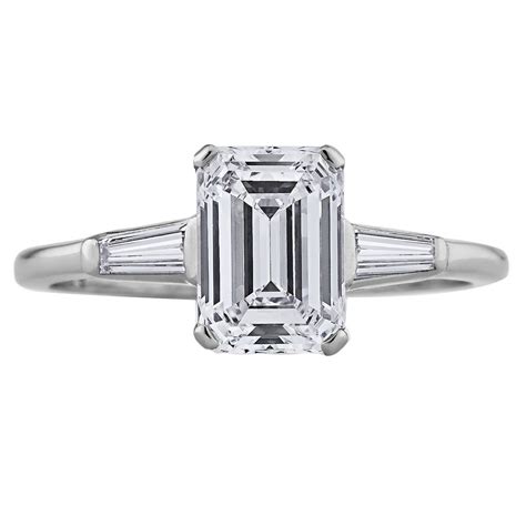 Cartier Emerald Cut Diamond Platinum Engagement Ring at 1stDibs | cartier emerald cut ring ...