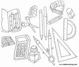 School Supplies Coloring Page Az Pages Sketch sketch template