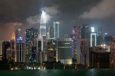 Kuala Lumpur City Skyline at Night Stock Image - Image of klcc, travel ...