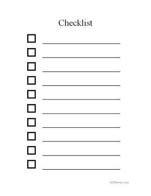 FREE Checklist Template Word