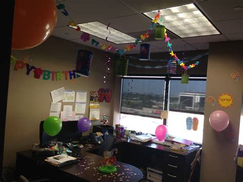 Office Birthday Decor- Celebrate your employees' birthday with streamers, confetti, and colorful ...