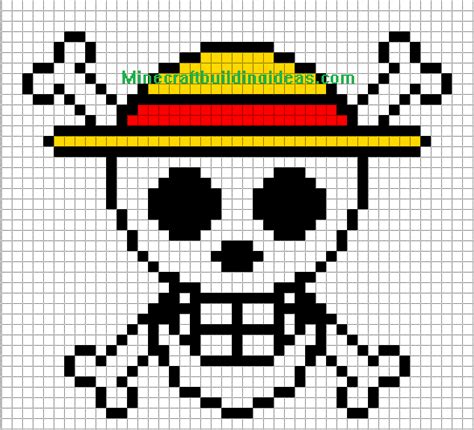 Minecraft Pixel Art Templates: Straw Hat Luffy