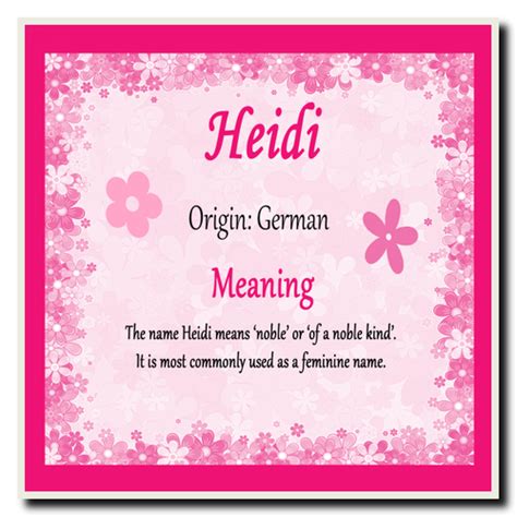 Heidi Personalised Name Meaning Coaster - The Card Zoo