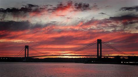 Sunset At Verrazano Narrows Bridge Photograph by Choi Ling Blakey