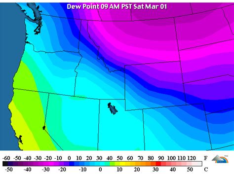 dew point map Temperature needs to be at least 6* above the dew point to paint the outside of ...