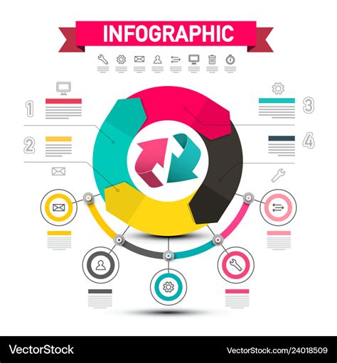 Infographic design with arrows data flow chart Vector Image