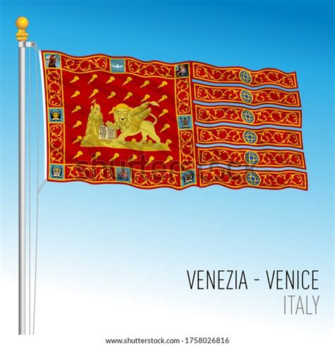 Immagine vettoriale stock 1758026816 a tema City Venice Flag Italy Vector Illustration (royalty ...