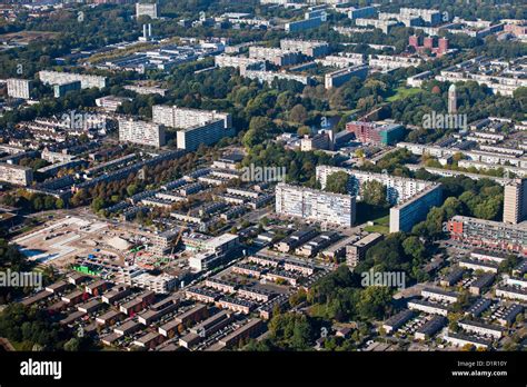 The Netherlands, Utrecht, Residential districts in the northern part of the city. Aerial Stock ...