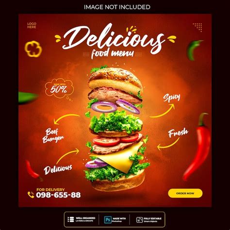 Free PSD | Food social media banner post template