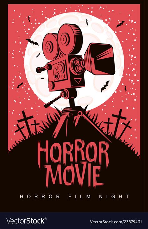 Poster for horror film night movie Royalty Free Vector Image