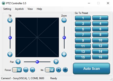 Variable Speed Zoom Control for Sony VISCA Protocol - PTZ Controller