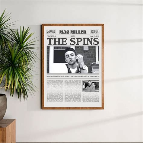 Mac Miller Retro Newspaper Print the Spins Lyrics Poster - Etsy