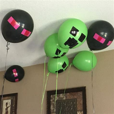 Minecraft DIY party balloons. | Party balloons, Diy party, Balloons