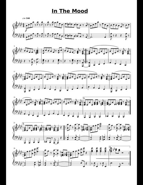 In The Mood sheet music for Piano download free in PDF or MIDI