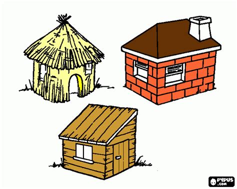 Three Little Pigs Houses Printable images