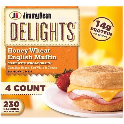 Jimmy Dean Delights Canadian Bacon, Egg White & Cheese English Muffin ...