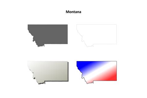 Montana Outline Map Set Graphic by davidzydd · Creative Fabrica