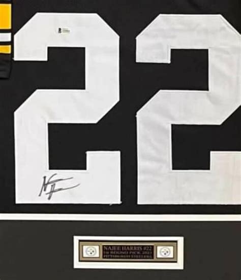 Najee Harris Signed Custom Framed Jersey Display (Beckett) | Pristine ...