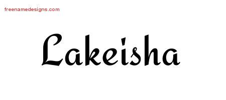 Calligraphic Stylish Name Tattoo Designs Lakeisha Download Free - Free Name Designs