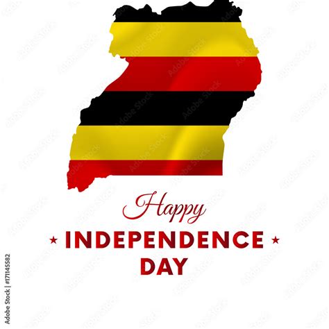 Banner or poster of Uganda independence day celebration. Uganda map ...