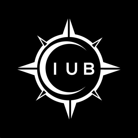 IUB abstract technology circle setting logo design on black background ...