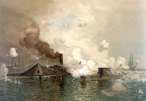 ironclads-clashing-in-the-battle-of-hampton-roads-american-civil-war ...