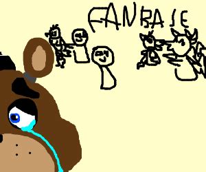 Freddy Fazbear crying at his cringy fandom - Drawception