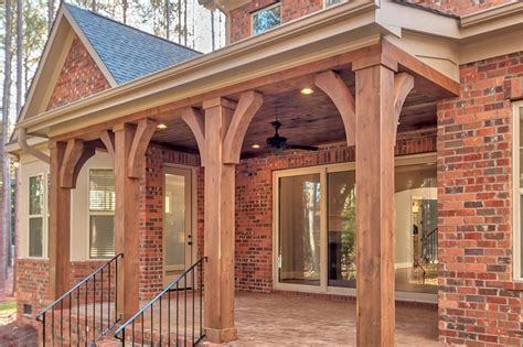 Porch, Cedar Columns, Outdoor Living, Brick. | Outdoor living, Outdoor decor, House styles