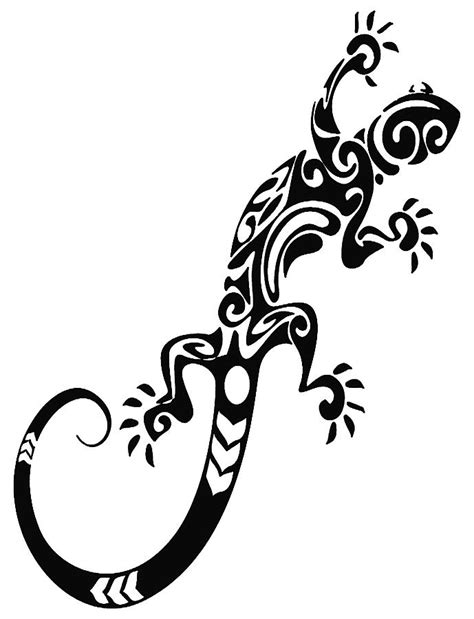 Lizard, Tribal Tattoo. Digital Art by Tom Hill - Pixels