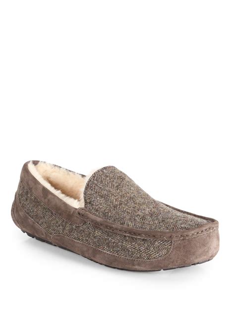 Lyst - UGG Ascot Tweed Slippers in Natural for Men