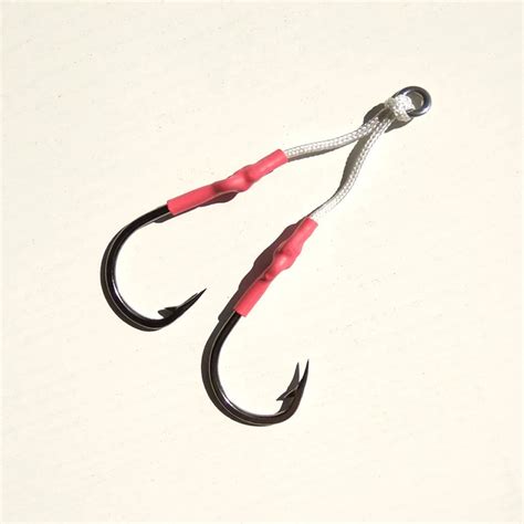 10pcs Assist hook jig hooks sea fishing hook Jigging Hook with Line stainless steel jigging ...