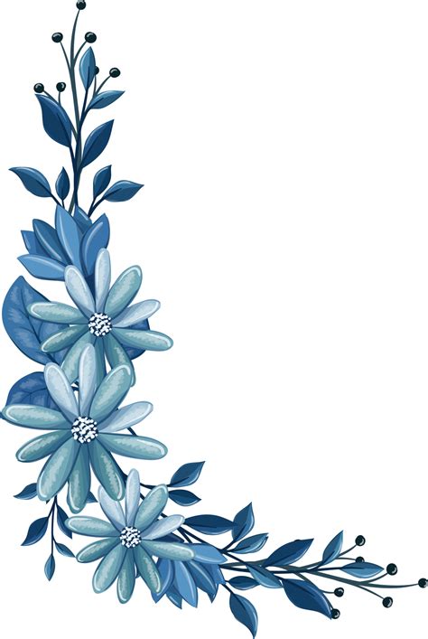 Blue Floral Bouquet With Watercolor 16407681 PNG