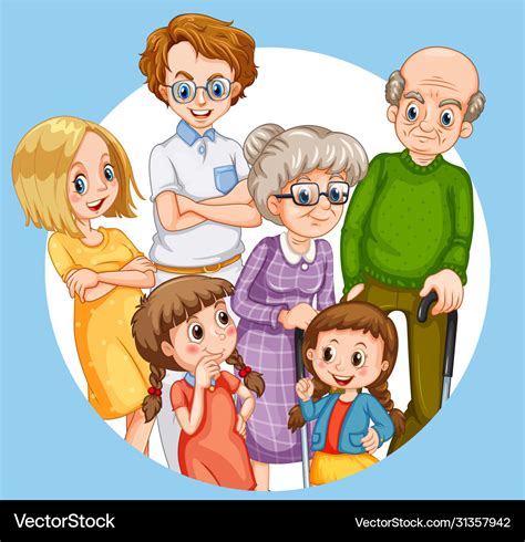 Family member cartoon character Royalty Free Vector Image