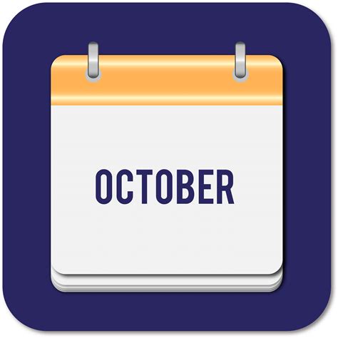 October Calendar Clipart - Customize and Print