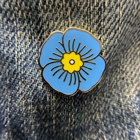 Blue Poppy Enamel Pin Poppy Badge Flower Pin Flower Enamel - Etsy UK