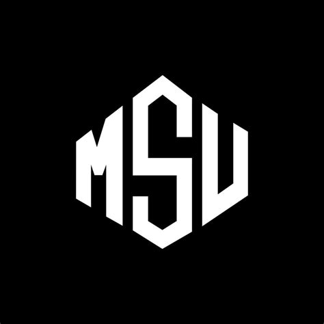 MSU letter logo design with polygon shape. MSU polygon and cube shape ...