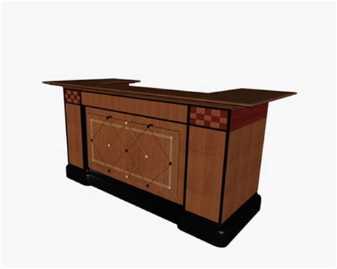 Traditional Reception Desk Free 3d Model - .Max, .Vray - Open3dModel