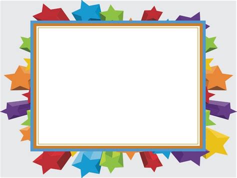 Colorful Stars Frame Backgrounds For PowerPoint - Animated PPT Templates | Desain banner, Buku ...