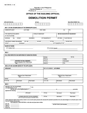 Demolition Permit Form - Fill Online, Printable, Fillable, Blank ...