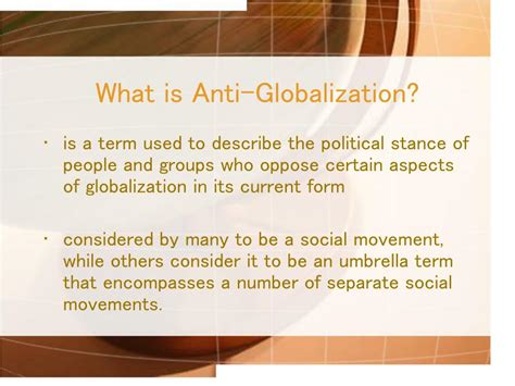 PPT - Anti-Globalization PowerPoint Presentation, free download - ID:483965