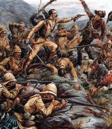 Melee combat between Boer troops and British Highlanders, Boer War | War art, Military artwork ...