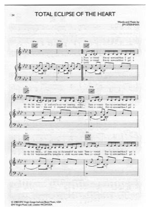 Total Eclipse of the Heart (4) by Bony Tyler Piano Sheet Music | Sheetdownload | Sheet music pdf ...