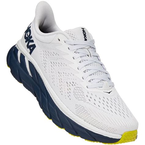 Hoka One One Women's Clifton 7 Running Shoes - Blanc de Blanc/Blac ...