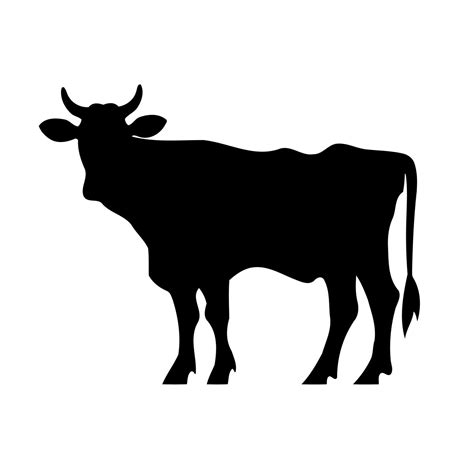 animal mammal cow adult silhouette black and white 23630976 Vector Art at Vecteezy