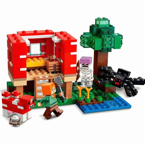 Minecraft The Mushroom House 60155 Bela Compatible 21179 Brick Set - Brixtoy