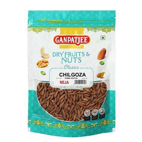 Ganpatjee Neja Chilgoza Pine Nuts With Shell, 250g | Premium Dry Fruits ...