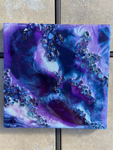 8 Purple Resin Wall Art Textured Abstract Art Epoxy Resin | Etsy