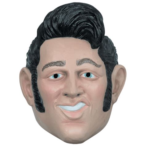 Elvis Presley Mask Costume Face 50s Pompadour Hair Wig Full King Rock ...